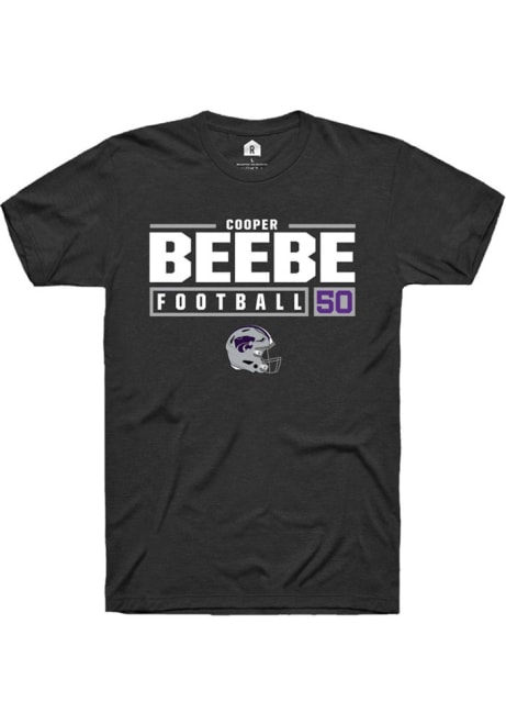 Cooper Beebe Black K-State Wildcats NIL Stacked Box Short Sleeve T Shirt