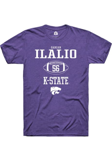 Damian Ilalio Purple K-State Wildcats NIL Sport Icon Short Sleeve T Shirt