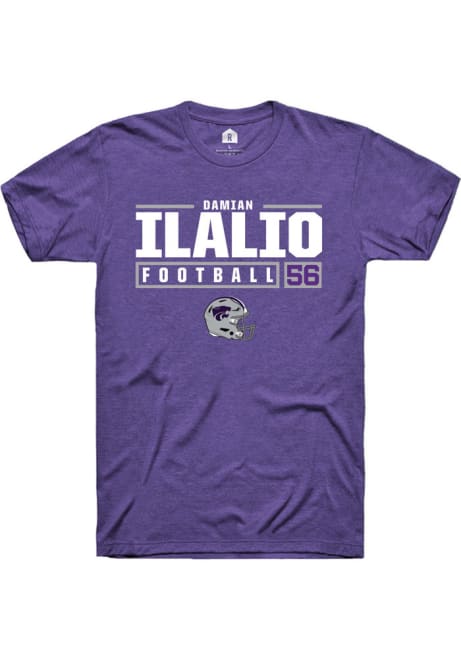 Damian Ilalio Purple K-State Wildcats NIL Stacked Box Short Sleeve T Shirt