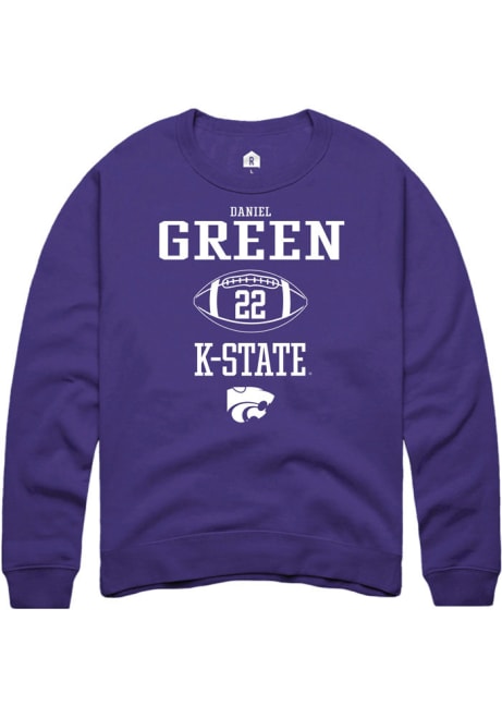 Daniel Green Rally Mens Purple K-State Wildcats NIL Sport Icon Crew Sweatshirt