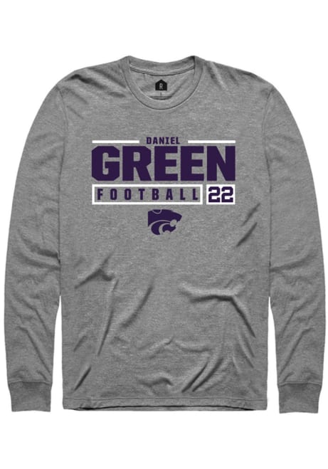 Daniel Green Rally Mens Graphite K-State Wildcats NIL Stacked Box Tee