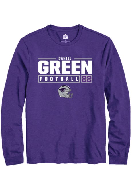 Daniel Green Rally Mens Purple K-State Wildcats NIL Stacked Box Tee