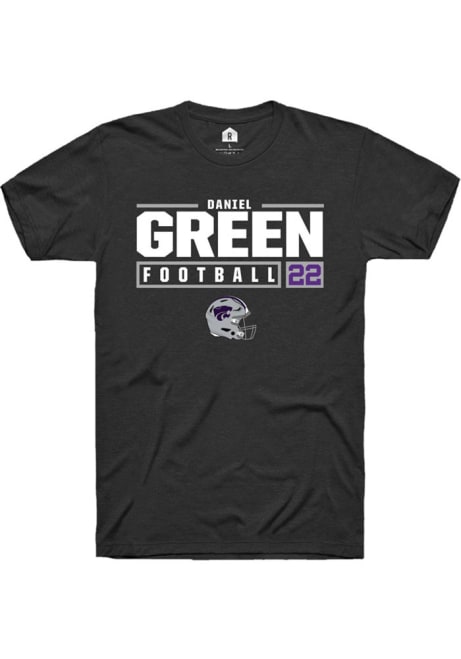 Daniel Green Black K-State Wildcats NIL Stacked Box Short Sleeve T Shirt