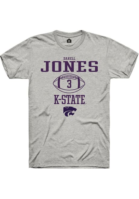 Darell Jones Ash K-State Wildcats NIL Sport Icon Short Sleeve T Shirt