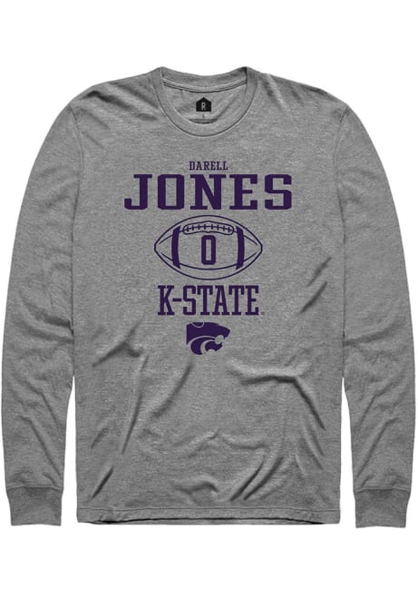 Darell Jones Rally Mens Grey K-State Wildcats NIL Sport Icon Tee