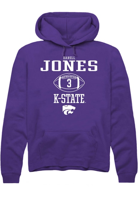 Darell Jones Rally Mens Purple K-State Wildcats NIL Sport Icon Hooded Sweatshirt