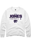 Main image for Darell Jones Rally Mens White K-State Wildcats NIL Stacked Box Crew Sweatshirt
