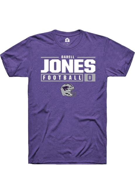 Darell Jones Purple K-State Wildcats NIL Stacked Box Short Sleeve T Shirt