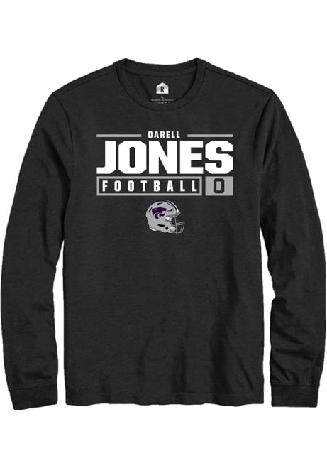 Darell Jones Rally Mens Black K-State Wildcats NIL Stacked Box Tee