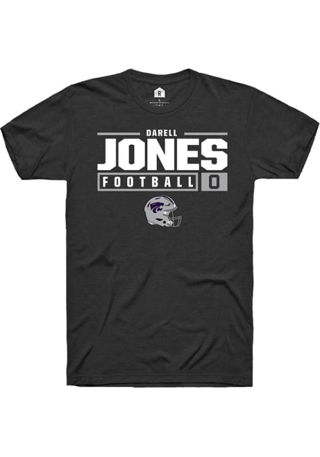 Darell Jones Black K-State Wildcats NIL Stacked Box Short Sleeve T Shirt