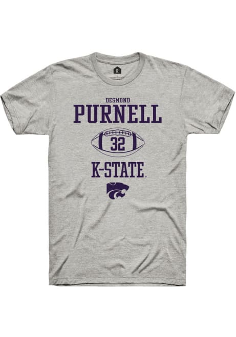 Desmond Purnell Ash K-State Wildcats NIL Sport Icon Short Sleeve T Shirt