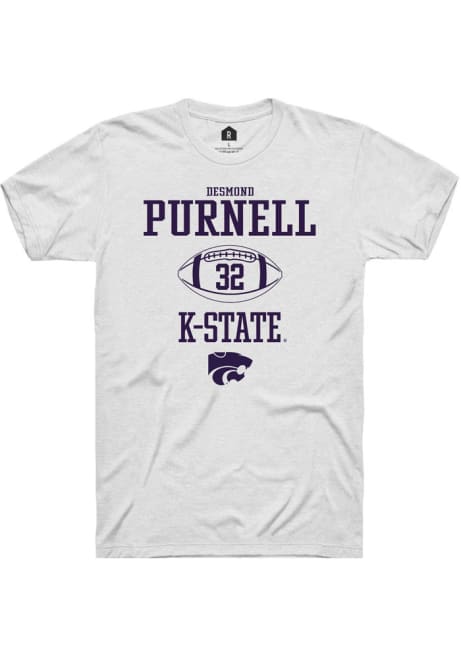 Desmond Purnell White K-State Wildcats NIL Sport Icon Short Sleeve T Shirt