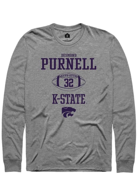 Desmond Purnell Rally Mens Graphite K-State Wildcats NIL Sport Icon Tee