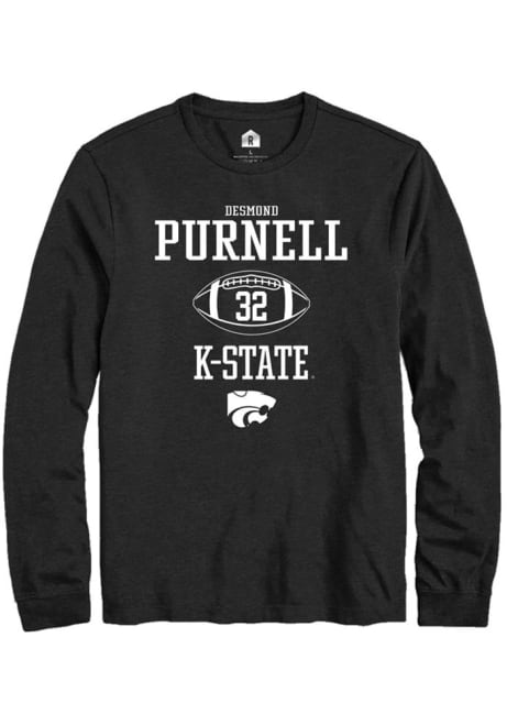Desmond Purnell Rally Mens Black K-State Wildcats NIL Sport Icon Tee