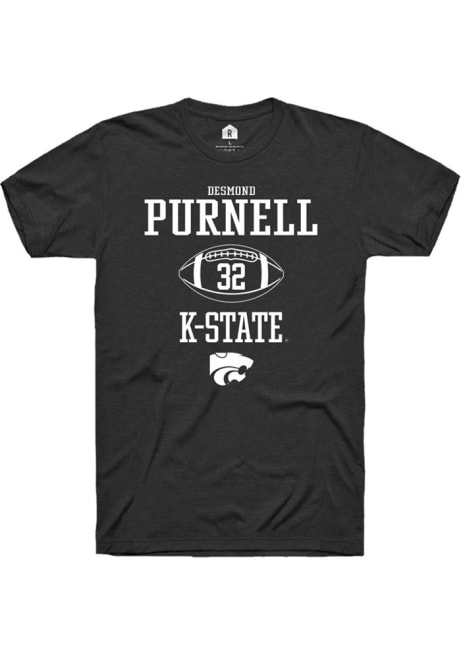 Desmond Purnell Black K-State Wildcats NIL Sport Icon Short Sleeve T Shirt