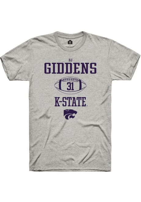 DJ Giddens Ash K-State Wildcats NIL Sport Icon Short Sleeve T Shirt