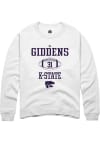 Main image for DJ Giddens  Rally K-State Wildcats Mens White NIL Sport Icon Long Sleeve Crew Sweatshirt