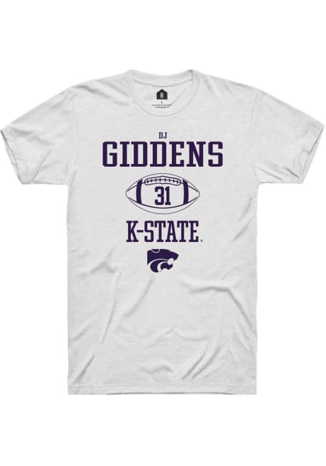 DJ Giddens White K-State Wildcats NIL Sport Icon Short Sleeve T Shirt