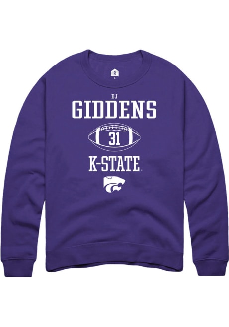 DJ Giddens Rally Mens Purple K-State Wildcats NIL Sport Icon Crew Sweatshirt