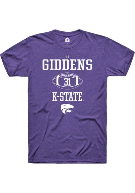 DJ Giddens Purple K-State Wildcats NIL Sport Icon Short Sleeve T Shirt