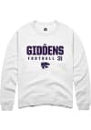 Main image for DJ Giddens  Rally K-State Wildcats Mens White NIL Stacked Box Long Sleeve Crew Sweatshirt