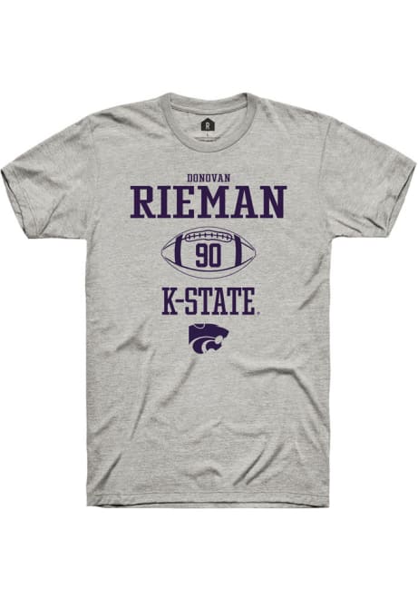 Donovan Rieman Ash K-State Wildcats NIL Sport Icon Short Sleeve T Shirt