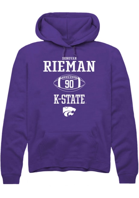 Donovan Rieman Rally Mens Purple K-State Wildcats NIL Sport Icon Hooded Sweatshirt