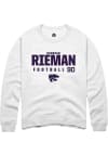 Main image for Donovan Rieman Rally Mens White K-State Wildcats NIL Stacked Box Crew Sweatshirt