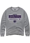 Main image for Donovan Rieman Rally Mens Graphite K-State Wildcats NIL Stacked Box Crew Sweatshirt
