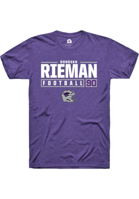Donovan Rieman Purple K-State Wildcats NIL Stacked Box Short Sleeve T Shirt