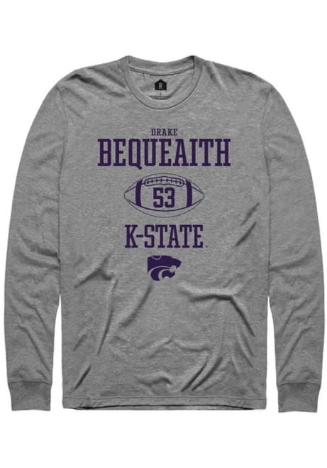 Drake Bequeaith Rally Mens Graphite K-State Wildcats NIL Sport Icon Tee