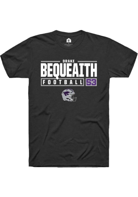 Drake Bequeaith Black K-State Wildcats NIL Stacked Box Short Sleeve T Shirt