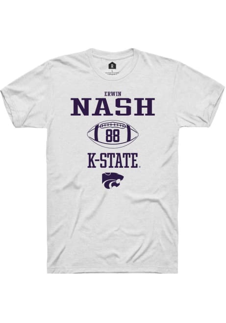 Erwin Nash White K-State Wildcats NIL Sport Icon Short Sleeve T Shirt