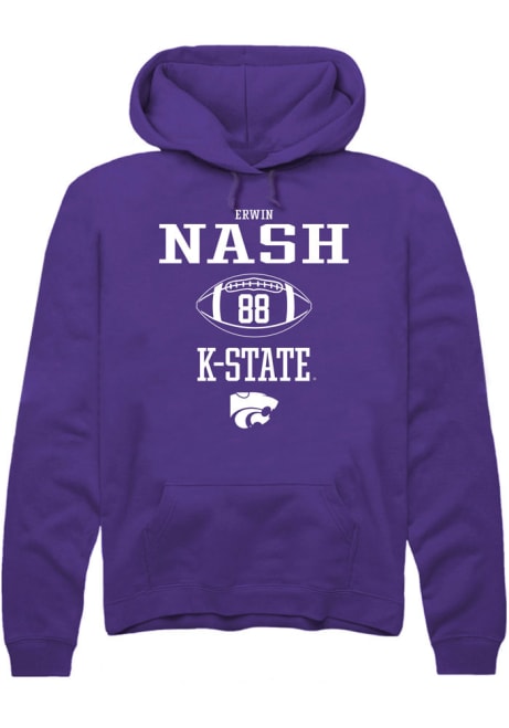 Erwin Nash Rally Mens Purple K-State Wildcats NIL Sport Icon Hooded Sweatshirt
