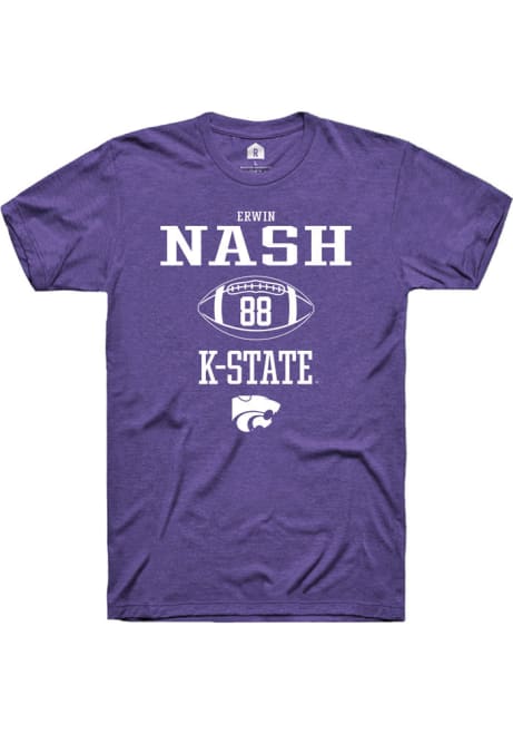 Erwin Nash Purple K-State Wildcats NIL Sport Icon Short Sleeve T Shirt