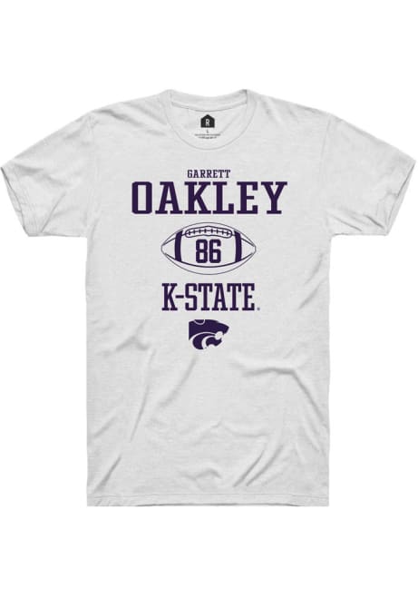 Garrett Oakley White K-State Wildcats NIL Sport Icon Short Sleeve T Shirt