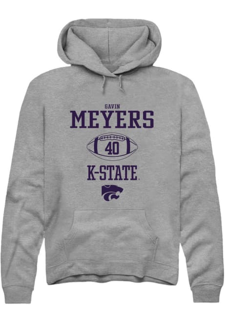 Gavin Meyers Rally Mens Graphite K-State Wildcats NIL Sport Icon Hooded Sweatshirt