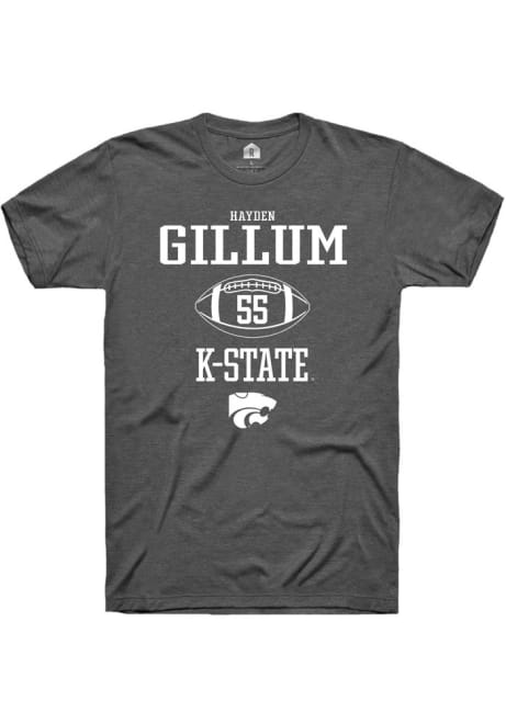 Hayden Gillum Dark Grey K-State Wildcats NIL Sport Icon Short Sleeve T Shirt