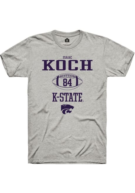 Isaac Koch Ash K-State Wildcats NIL Sport Icon Short Sleeve T Shirt