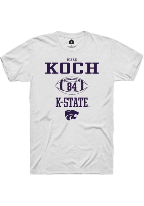 Isaac Koch White K-State Wildcats NIL Sport Icon Short Sleeve T Shirt