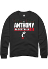 Main image for CJ Anthony  Rally Cincinnati Bearcats Mens Black NIL Stacked Box Long Sleeve Crew Sweatshirt