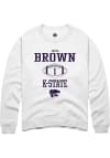 Main image for Jayce Brown  Rally K-State Wildcats Mens White NIL Sport Icon Long Sleeve Crew Sweatshirt