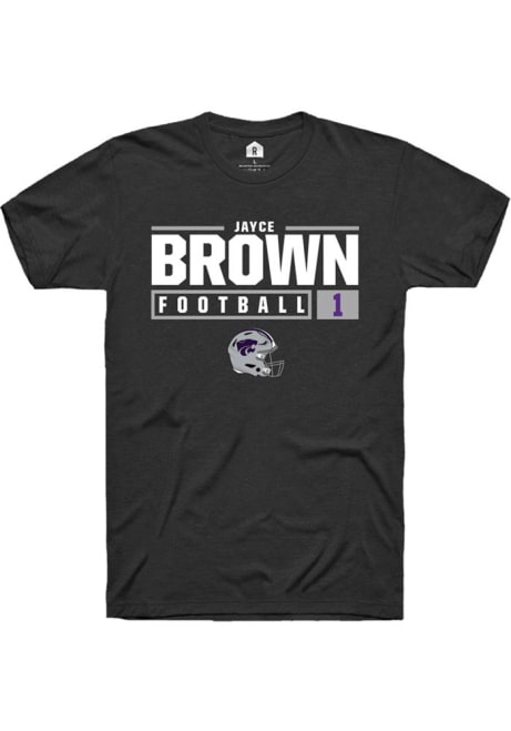 Jayce Brown Black K-State Wildcats NIL Stacked Box Short Sleeve T Shirt