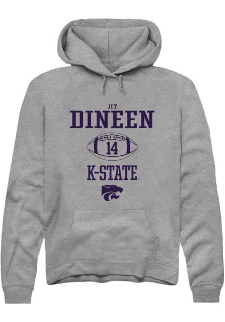 Jet Dineen Rally Mens Graphite K-State Wildcats NIL Sport Icon Hooded Sweatshirt