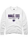 Main image for Joe Hall III Rally Mens White K-State Wildcats NIL Stacked Box Crew Sweatshirt