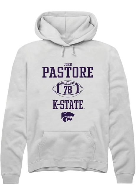 John Pastore Rally Mens White K-State Wildcats NIL Sport Icon Hooded Sweatshirt