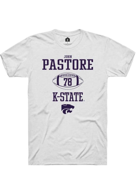 John Pastore White K-State Wildcats NIL Sport Icon Short Sleeve T Shirt