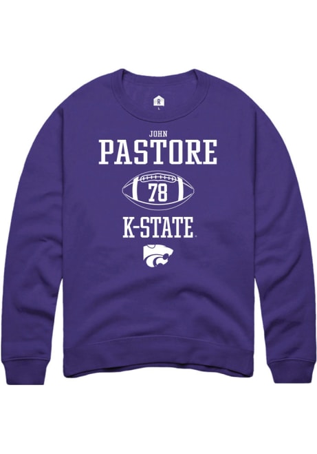 John Pastore Rally Mens Purple K-State Wildcats NIL Sport Icon Crew Sweatshirt