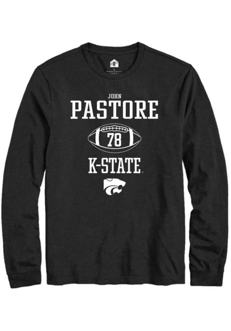 John Pastore Rally Mens Black K-State Wildcats NIL Sport Icon Tee