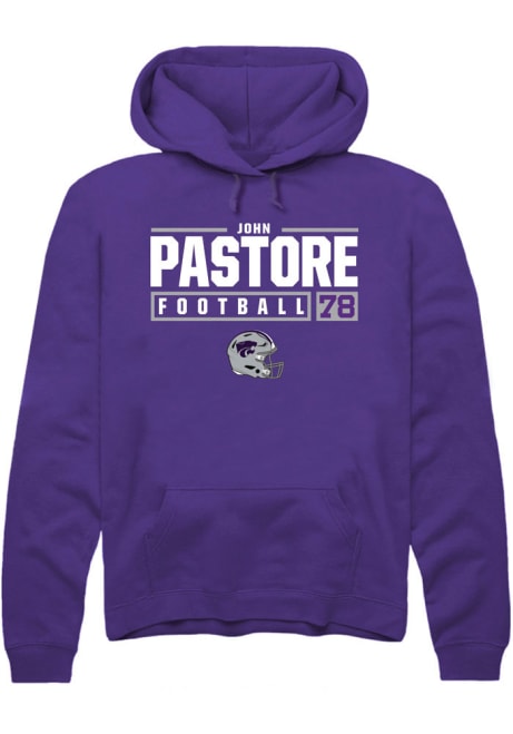 John Pastore Rally Mens Purple K-State Wildcats NIL Stacked Box Hooded Sweatshirt